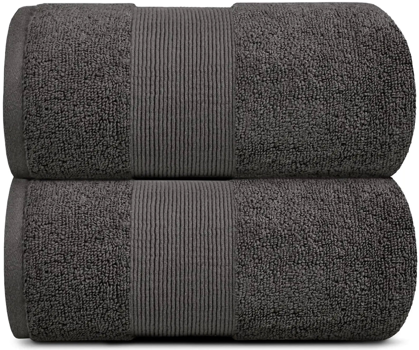 2 Pack Charcoal Soft Bath Towels 35x70 Oversize Large