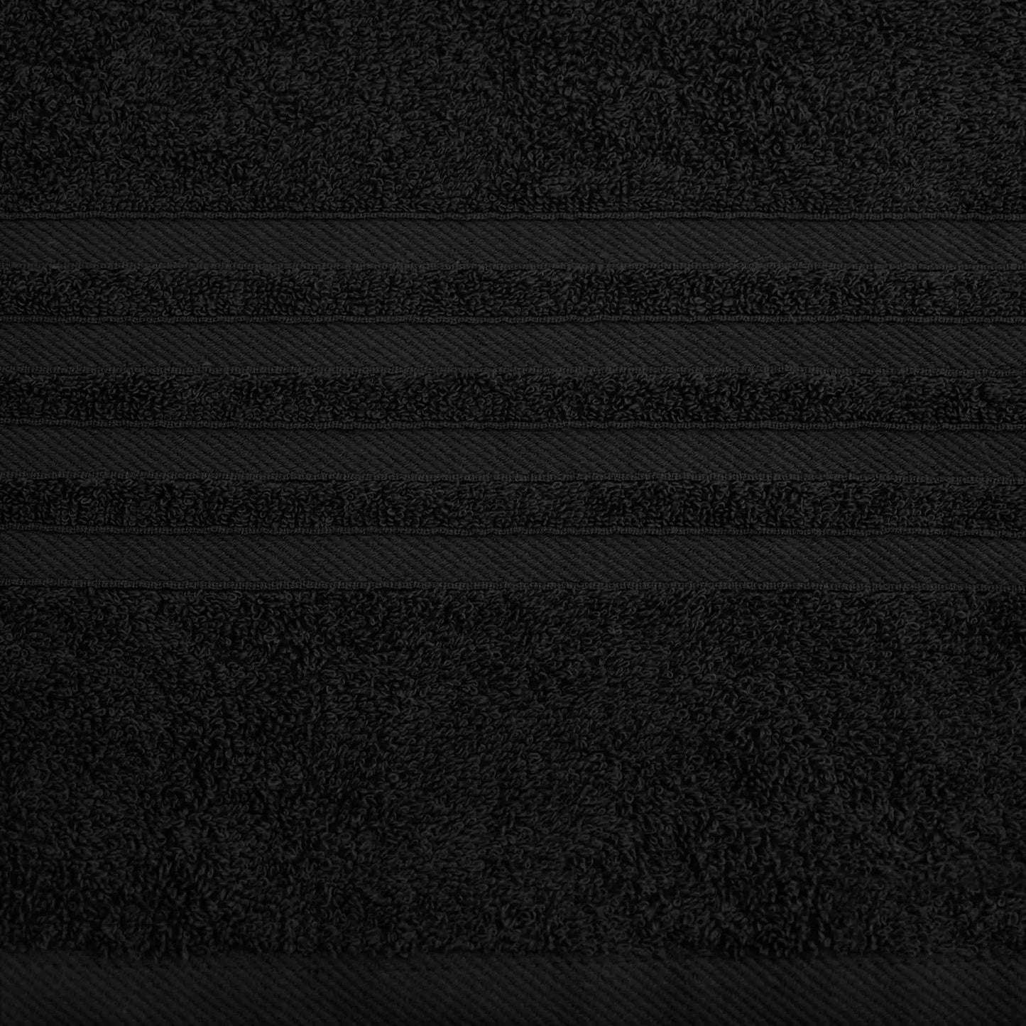 Black Bath Towel 12 Pcs Set Soft Cotton